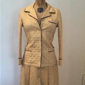 PRADA Gold Silk Skirt & Jacket Set * Size 40
